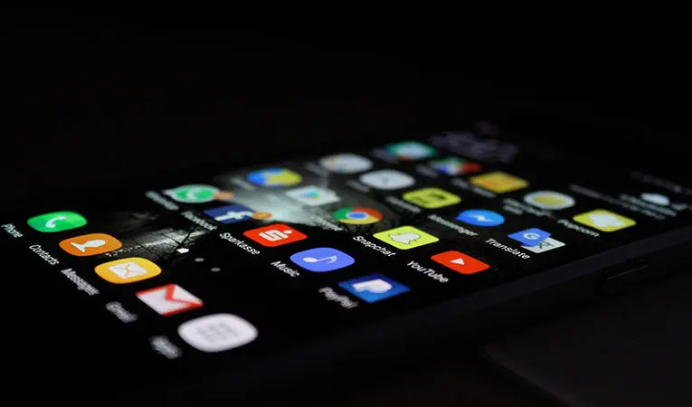 closeup of smartphone and apps