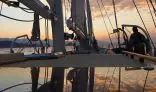 Deck of Argo at sunset