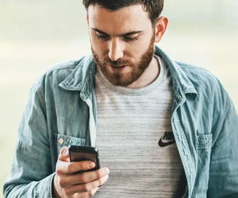 man on phone