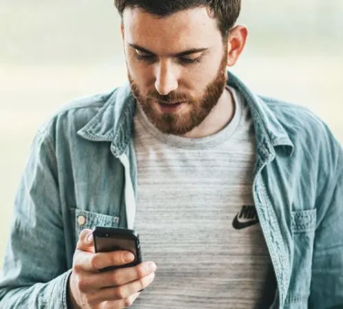man on phone