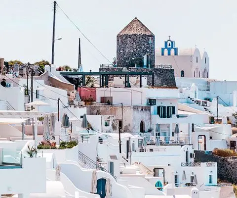 All white buildings in Greece
