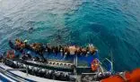 Divers preparing for ocean dive.