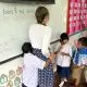Teaching a frist grade class.