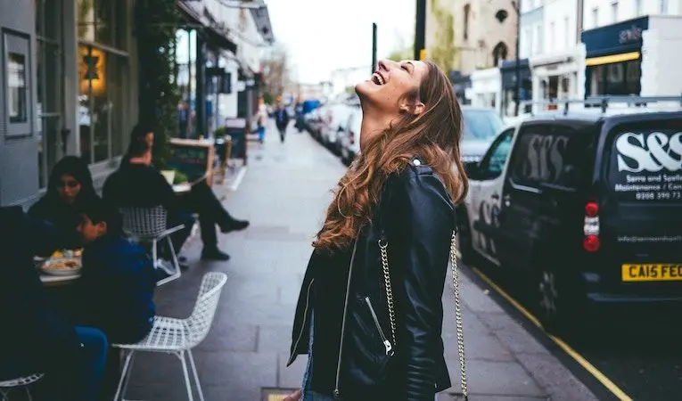 woman laughing