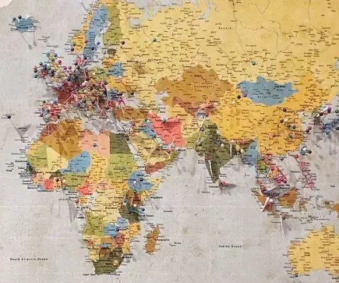 map with pushpins