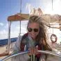 Seamester student at the helm